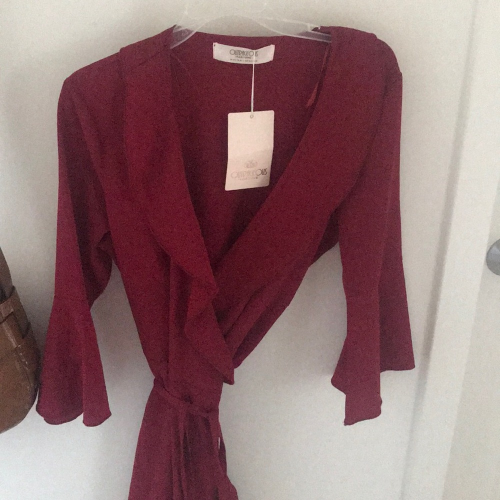 Red wrap dress
